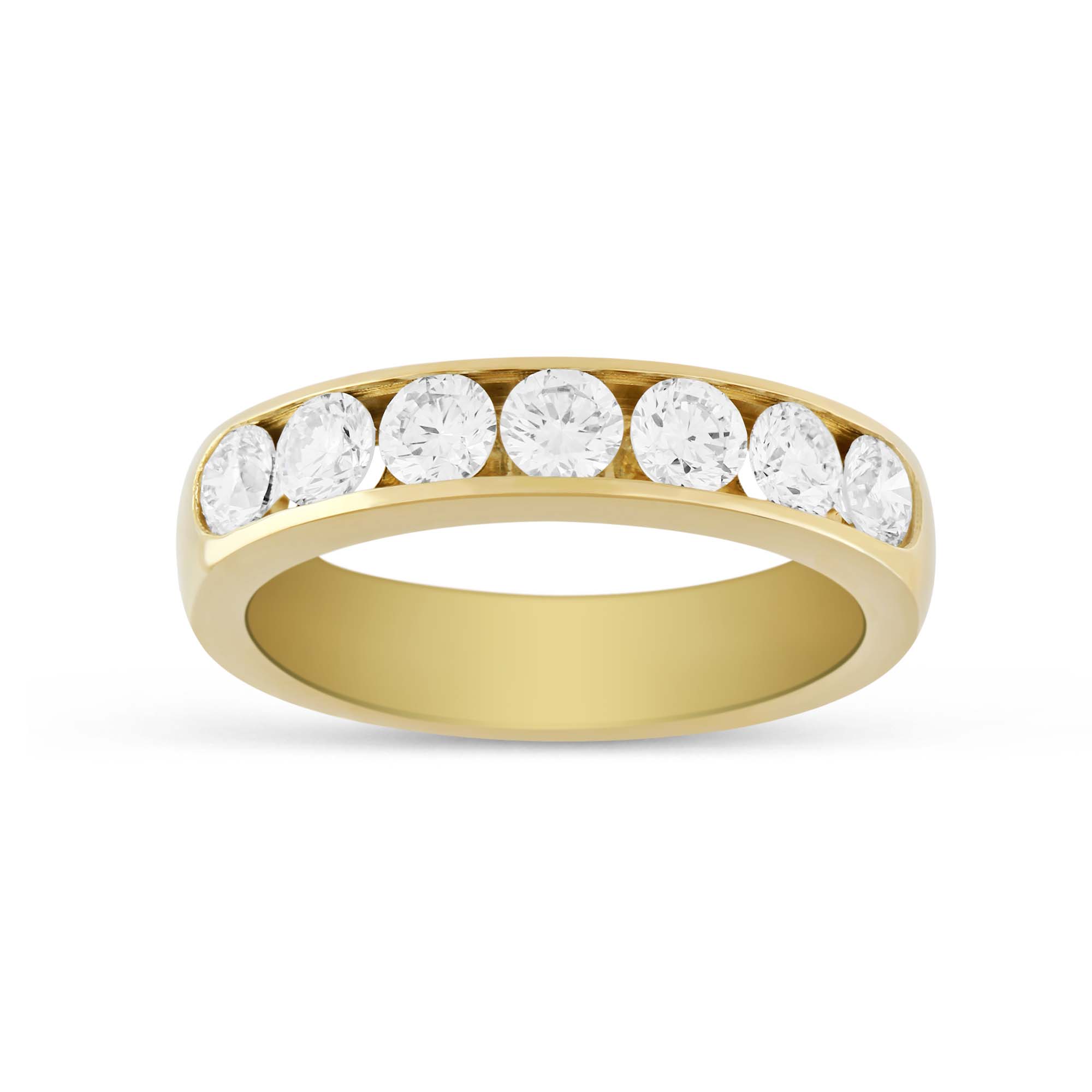 14K Yellow Gold Channel Set Diamond Wedding Band, 1.00cttw