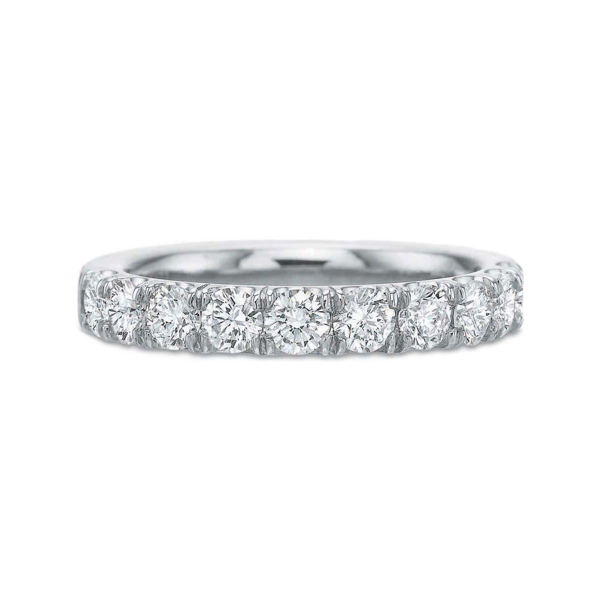 18K White Gold Diamond Comfort Fit Wedding Band, 1.02cttw