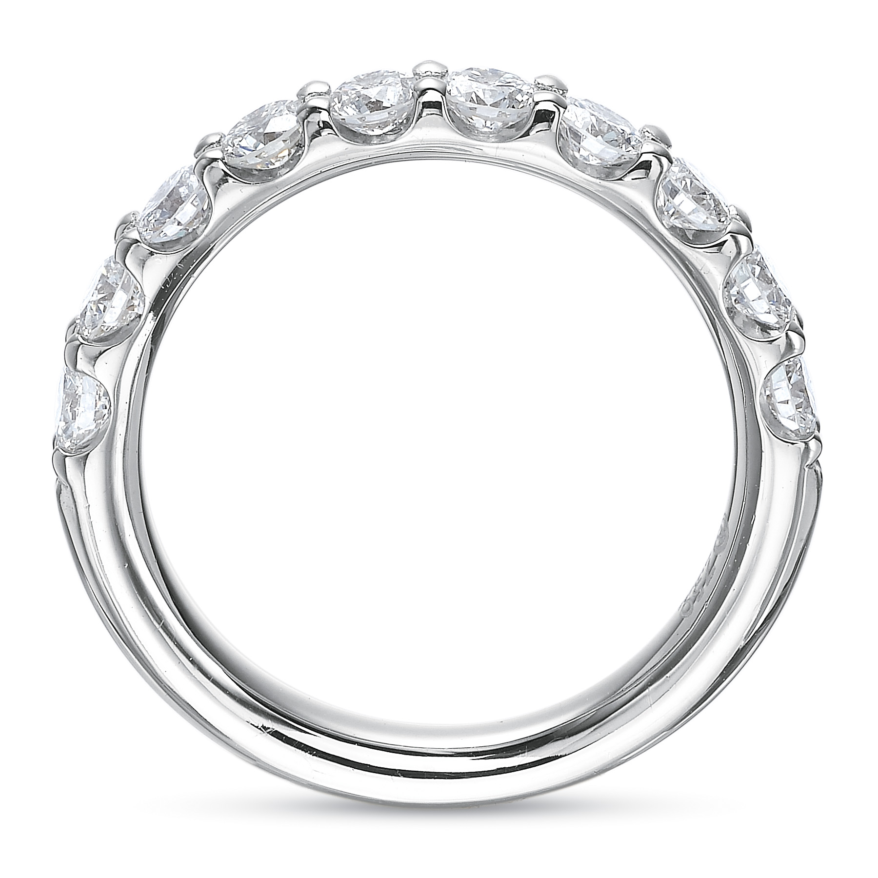 18K White Gold Prong Set Diamond Wedding Band