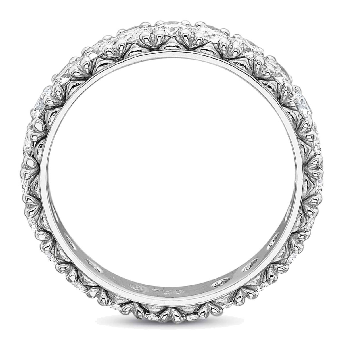 18K White Gold Petite Flush Fit Diamond Eternity Band, 1.50cttw