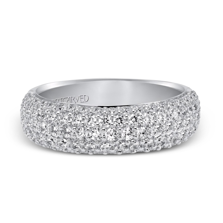 ArtCarved Five Row Diamond Band in White Gold, 1.25 cttw
