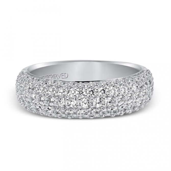 ArtCarved Five Row Diamond Band in White Gold, 1.25 cttw