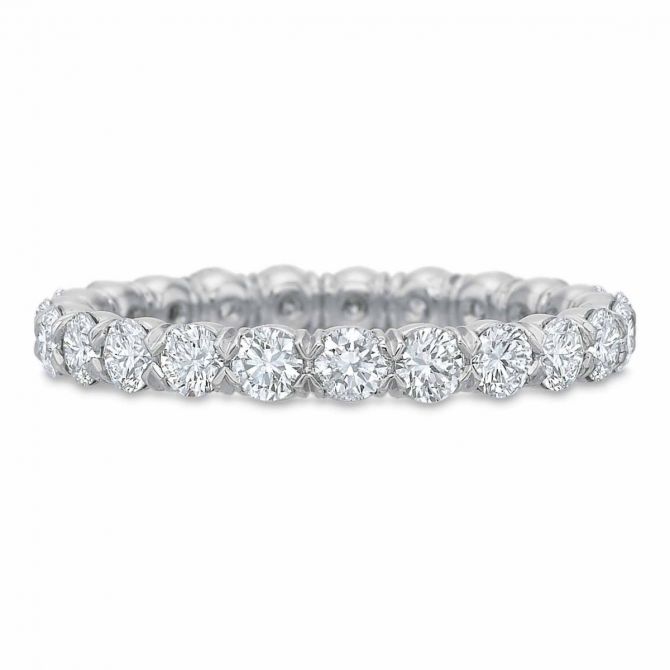 18K White Gold Diamond Eternity Band, 1.36cttw