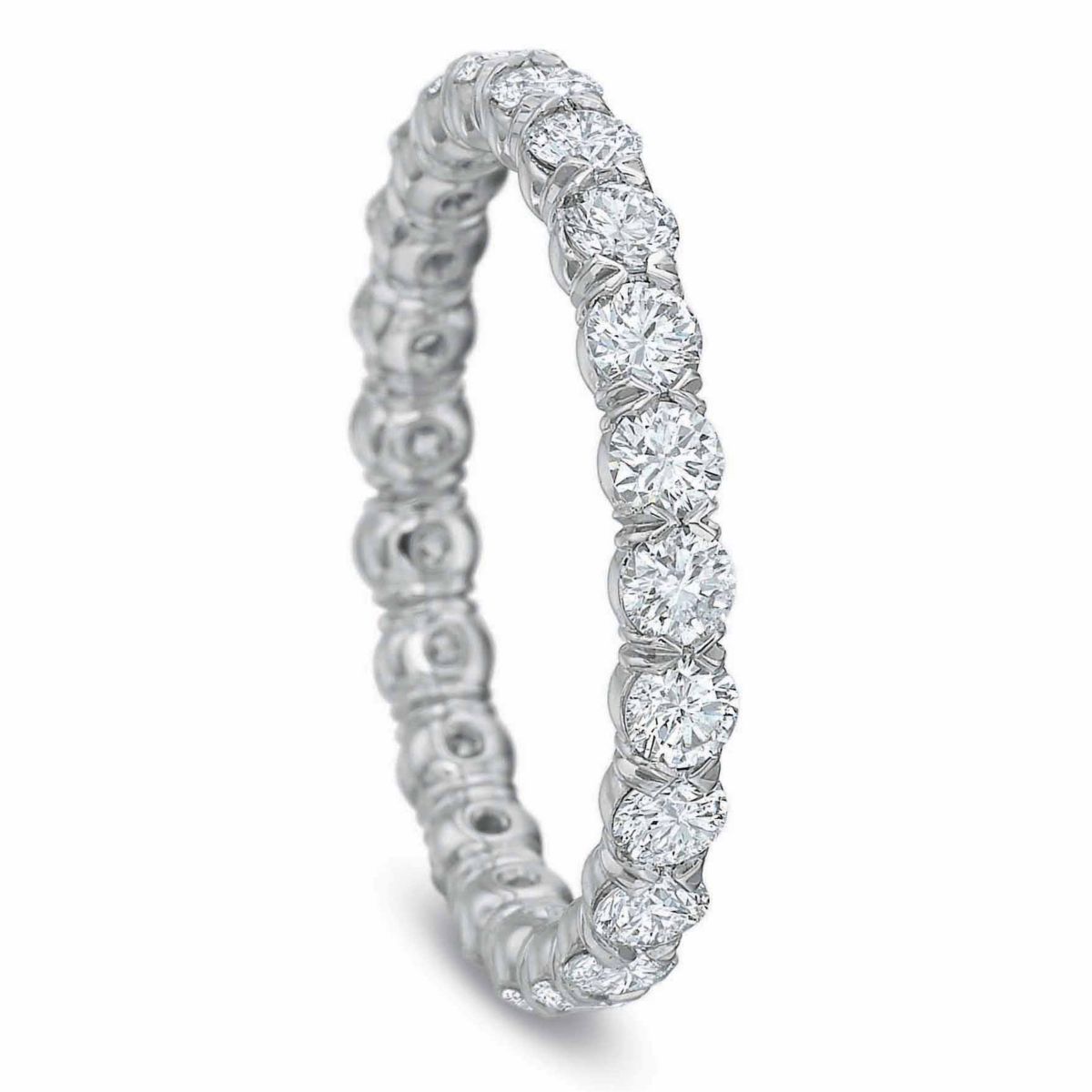 18K White Gold Diamond Eternity Band, 1.36cttw