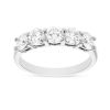 White Gold Diamond 5 Stone Wedding Band, 1.50cttw