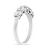 White Gold Diamond 5 Stone Wedding Band, 1.50cttw