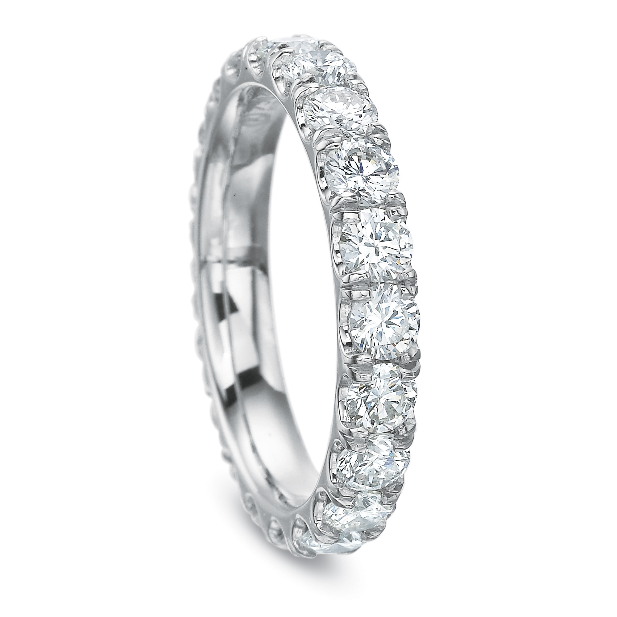 18K White Gold Prong Set Diamond Eternity Band
