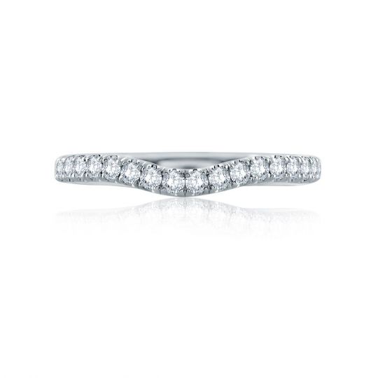 A Jaffe 14k White Gold Diamond Notched Wedding Band 0 43aptw A Jaffe 14k White Gold Diamond Notched Wedding Band 0 43aptw