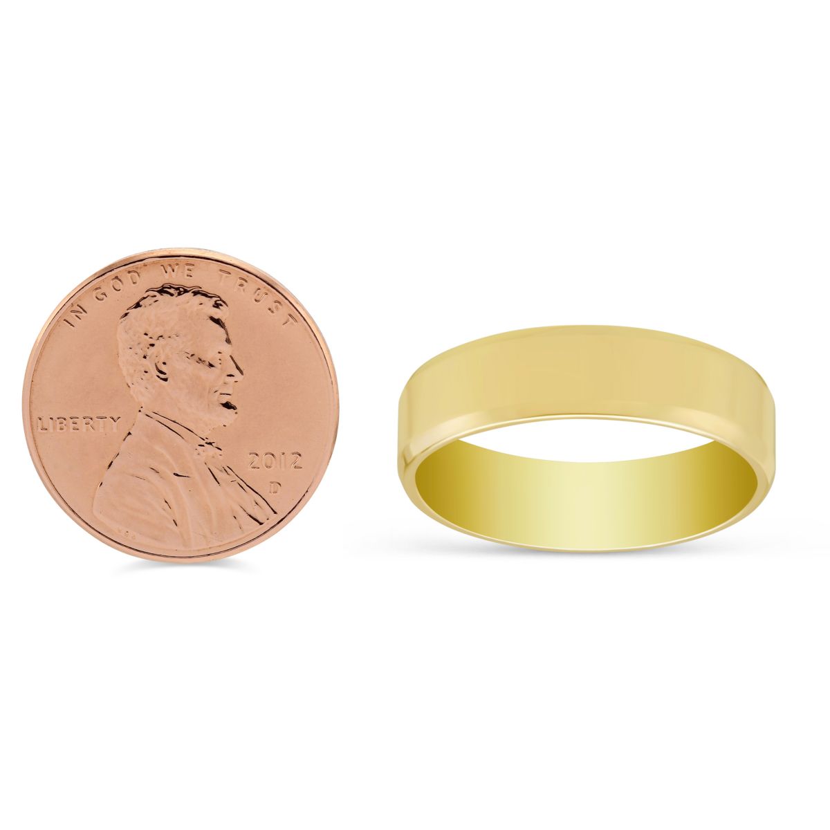 Yellow Gold Flat Comfort Fit Wedding Band, 5mm, Size 11