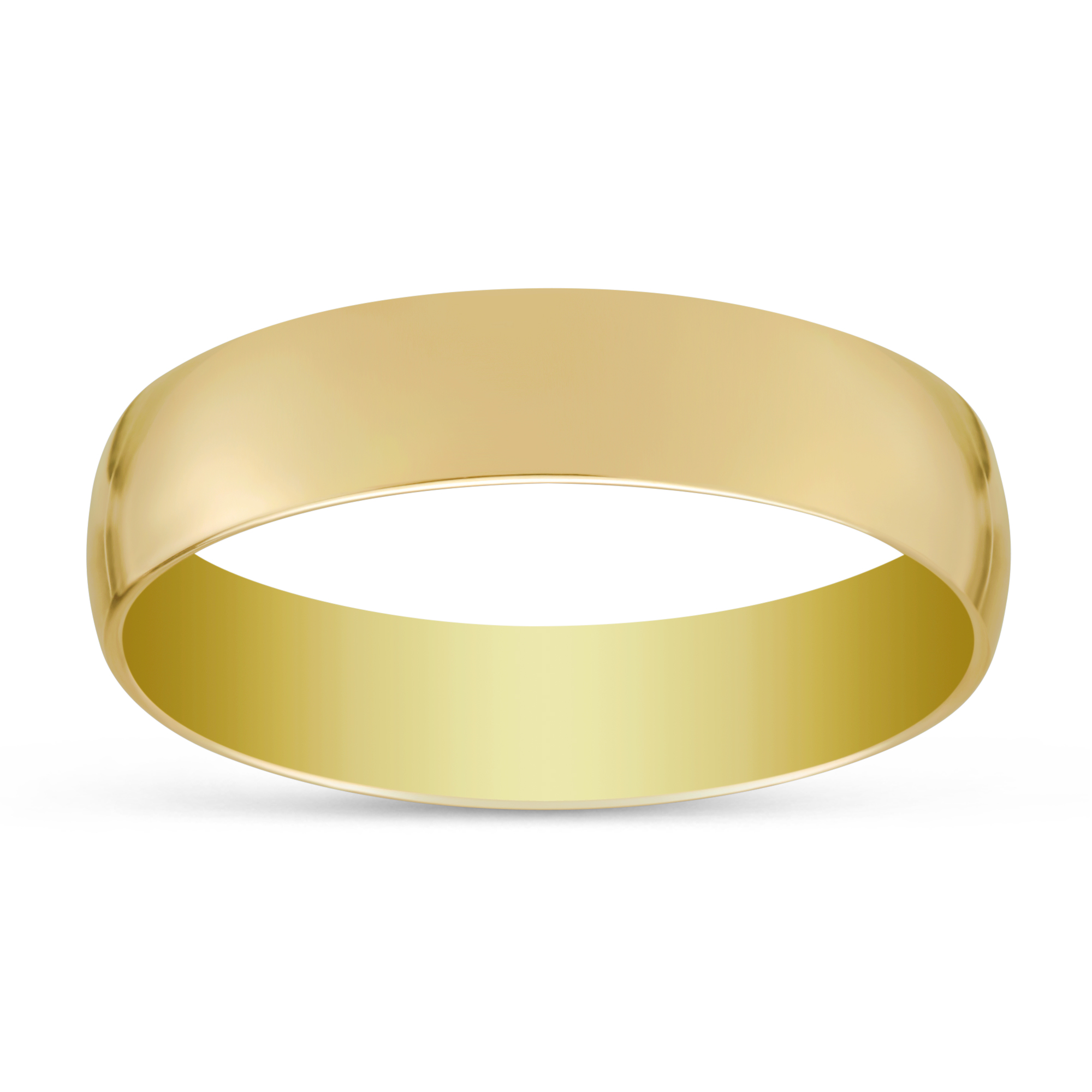 14K Yellow Gold Low Dome Comfort Fit Wedding Band, 5mm