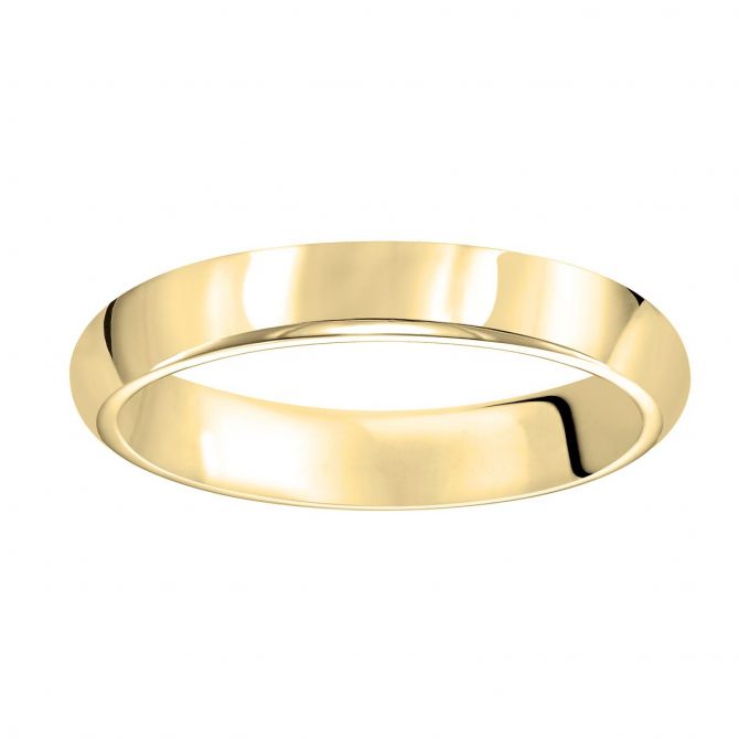 Yellow Gold 4mm Comfort Fit Plain Wedding Band