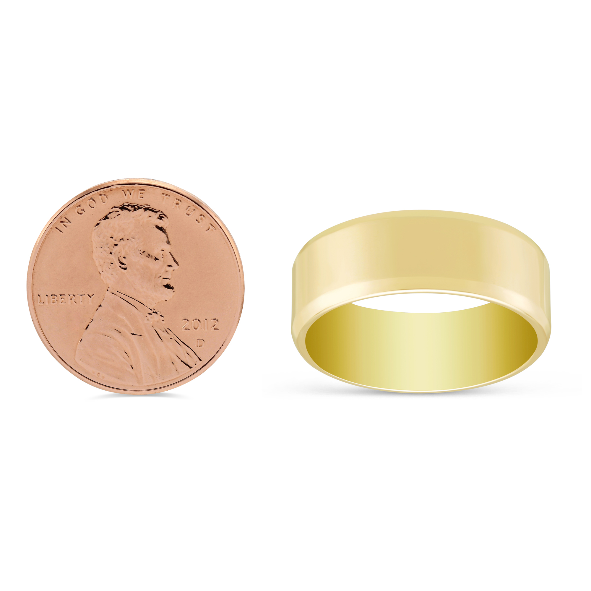 Yellow Gold Flat Comfort Fit Wedding Band, 7mm