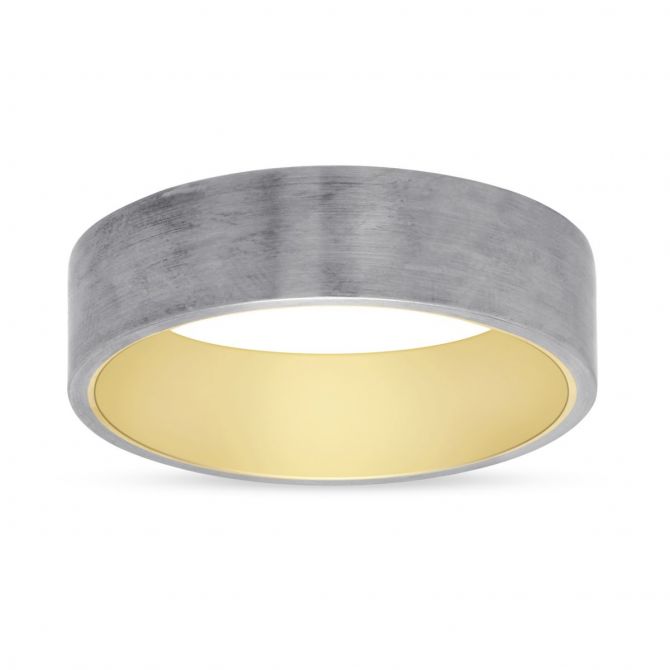 Furrer-Jacot 18K White & Yellow Gold Brushed Band, Size 10