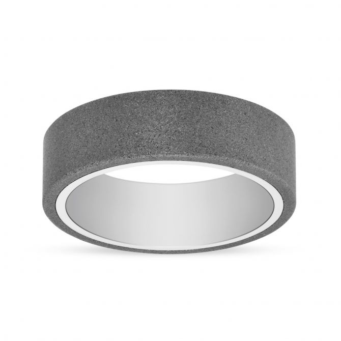 White Tungsten 7mm Matte Finish Flat Wedding Band, Size 10