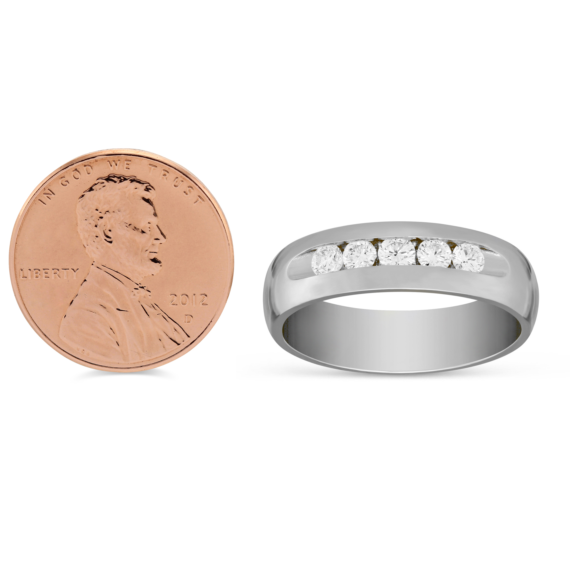 White Gold Comfort Fit Diamond Wedding Band, 0.50cttw