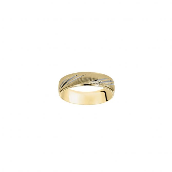 14K Yellow and White Gold Wedding Band
