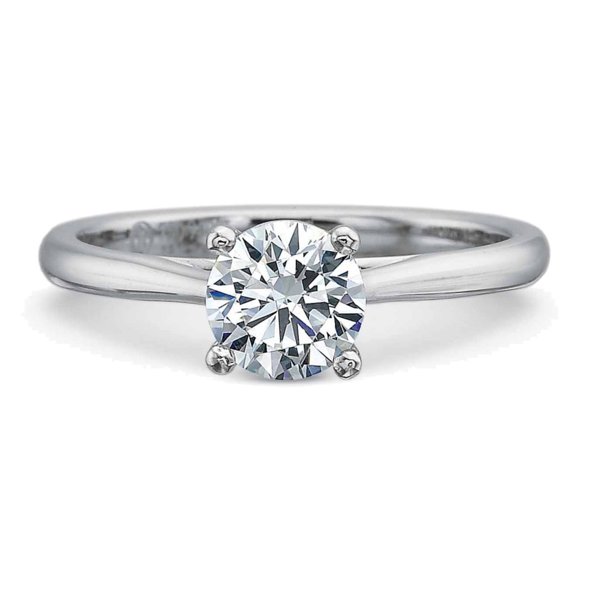 Platinum Solitaire Ring Setting for 0.75ct Round Center Stone