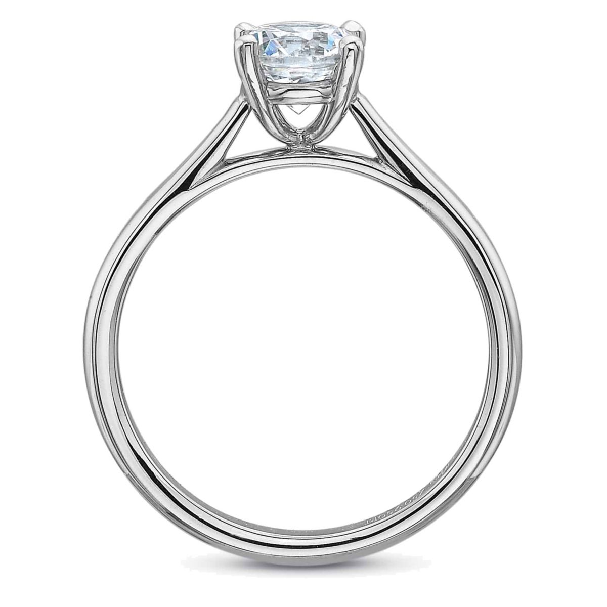 Platinum Solitaire Ring Setting for 0.75ct Round Center Stone