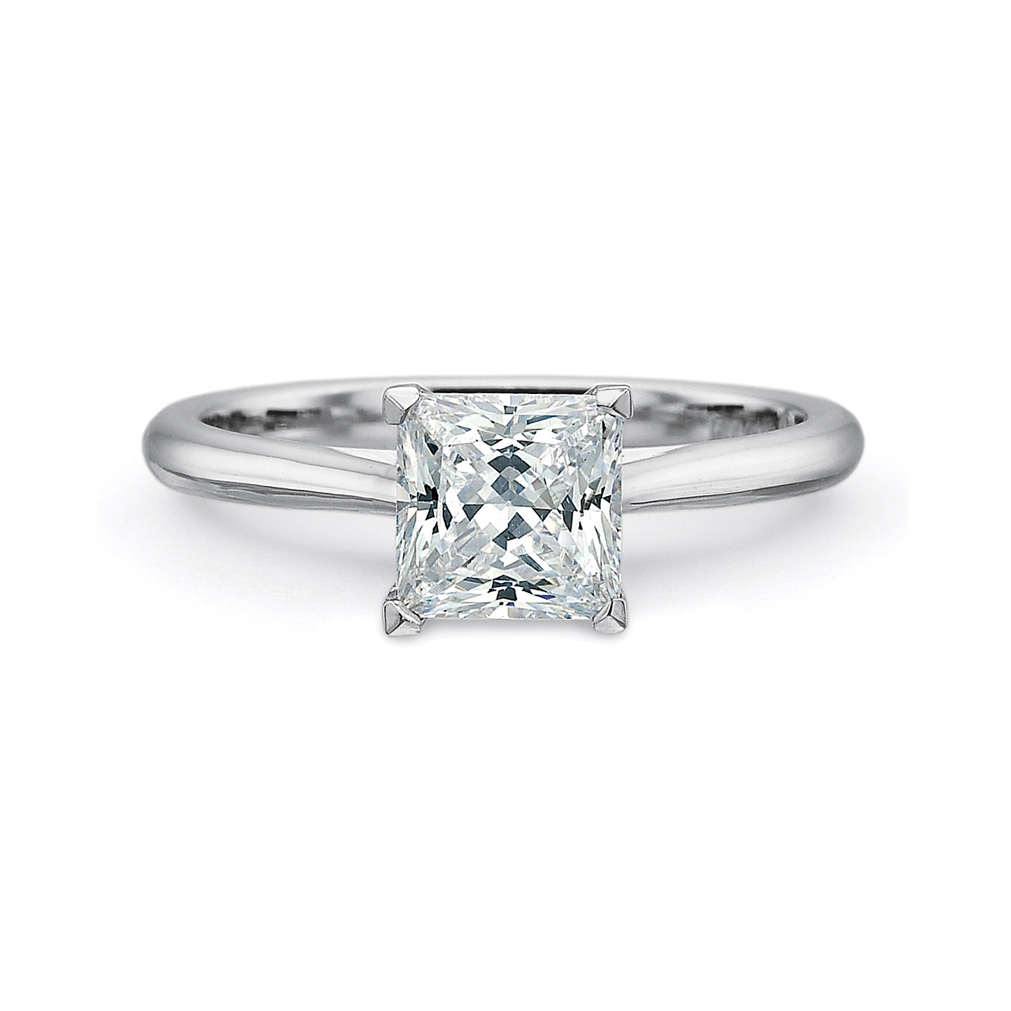 Platinum Solitaire Princess Ring Setting.