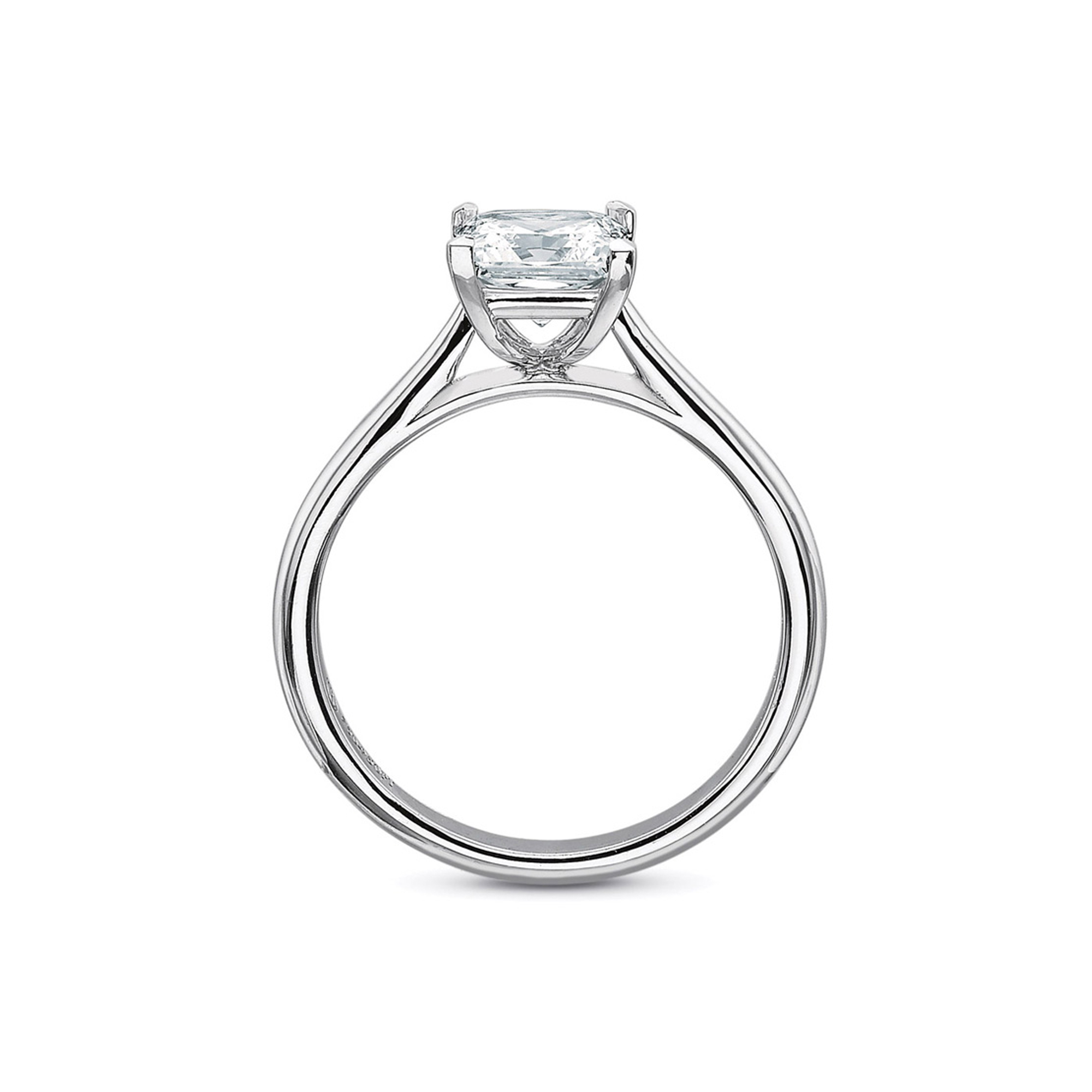 Platinum Solitaire Princess Ring Setting.