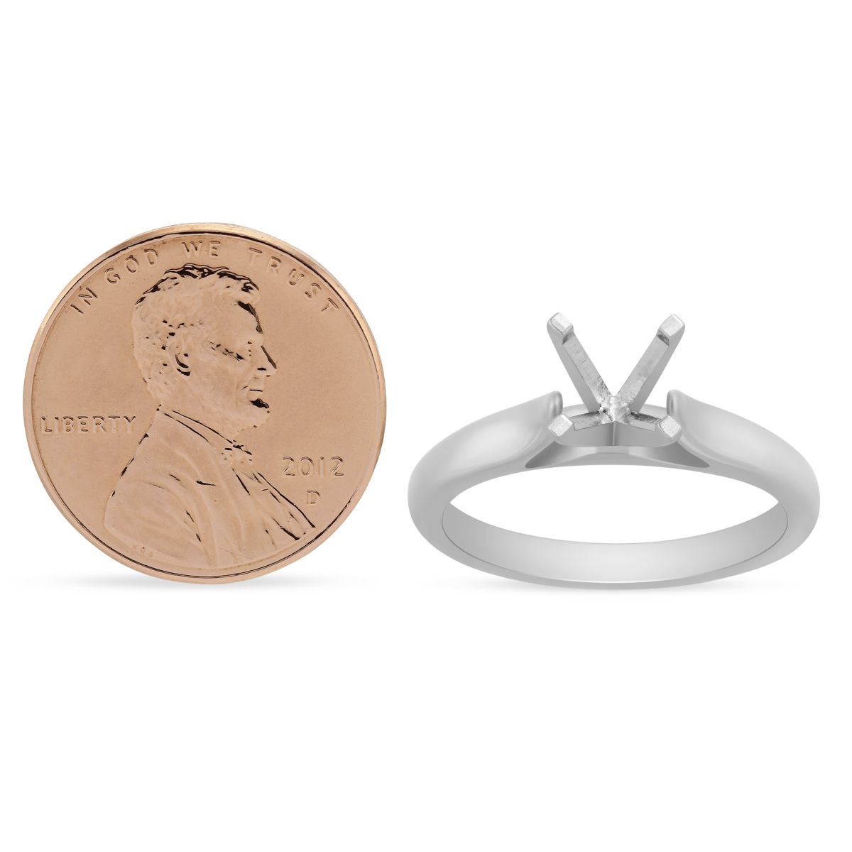 Platinum Cathedral Solitaire Ring Setting for 1.50ct Center Diamond