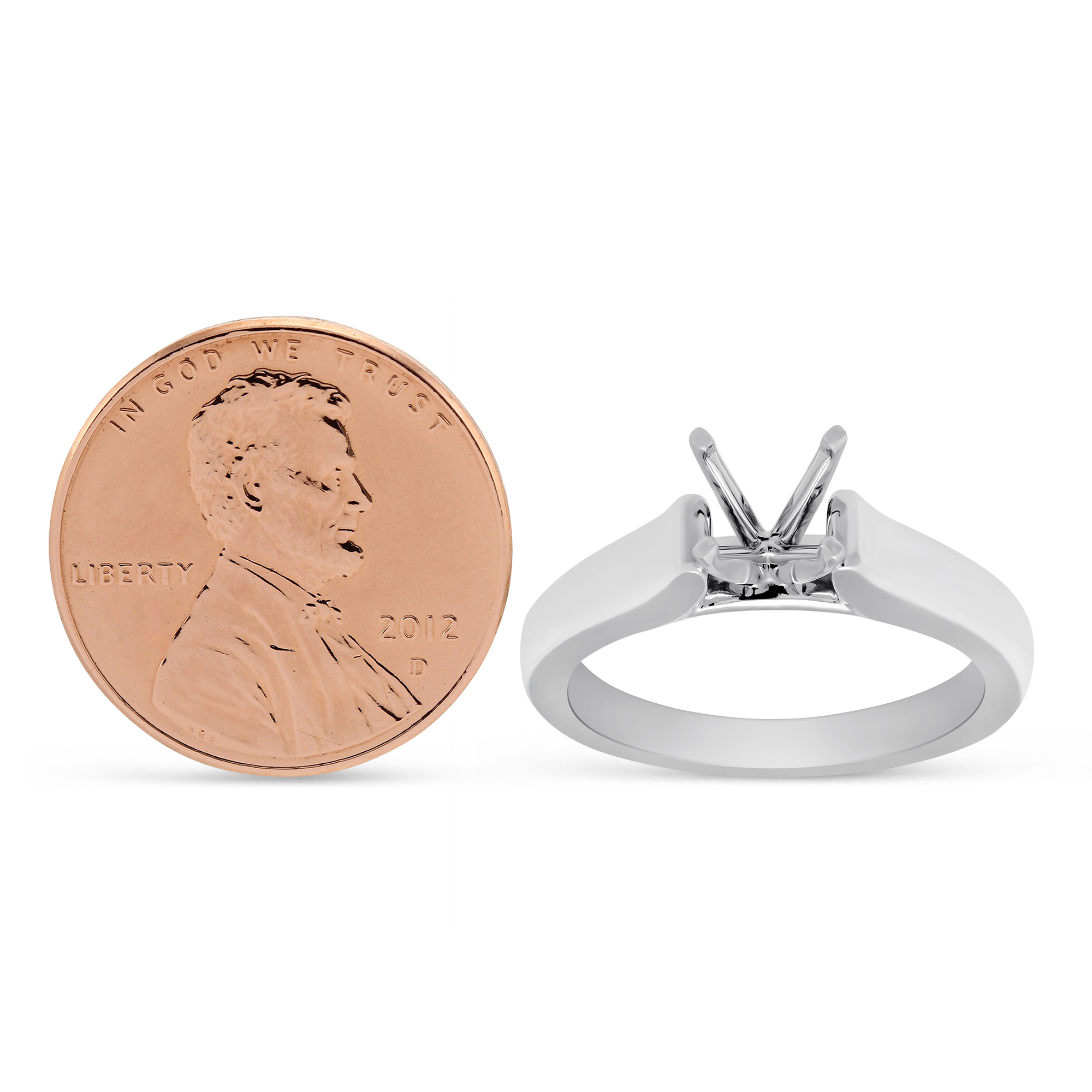 White Gold Cathedral Style Ring Setting