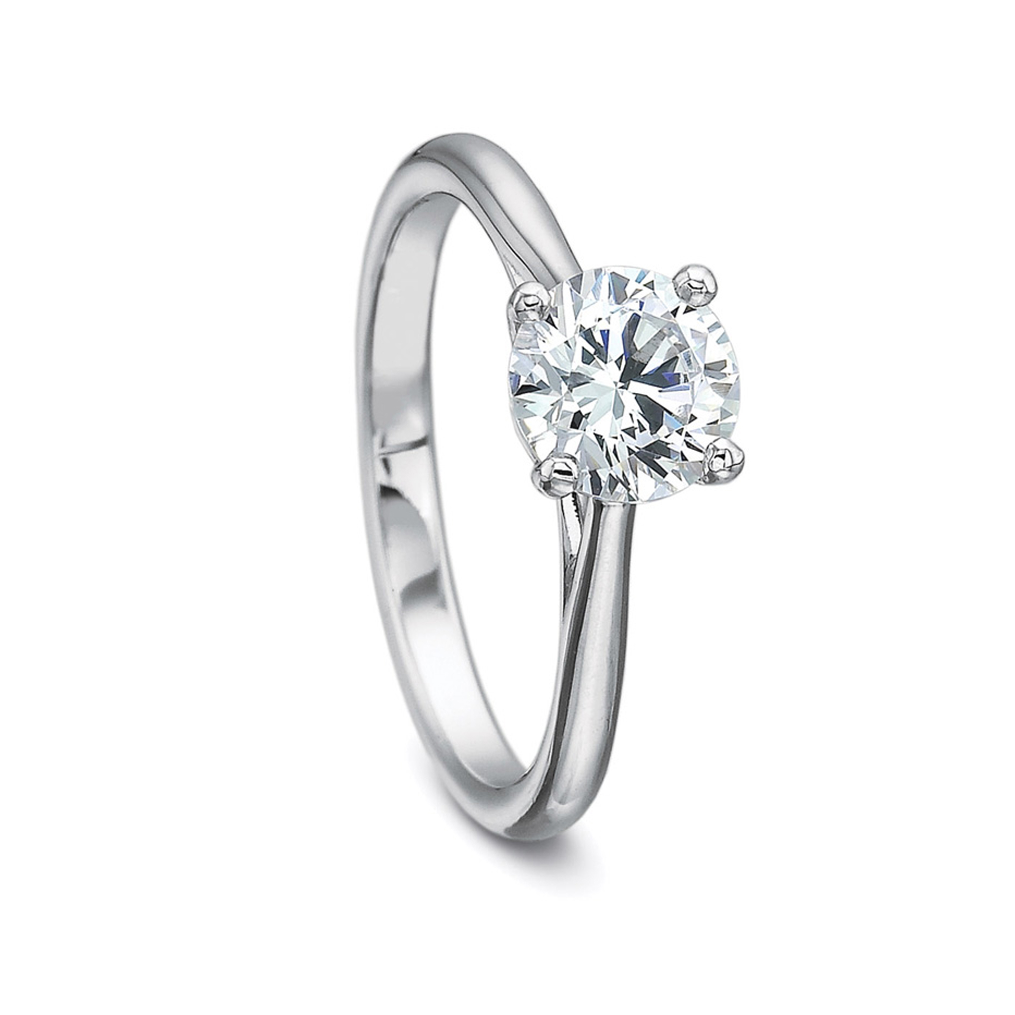 New Aire White Gold Solitaire Ring Setting with 1.50 ct Platinum Head