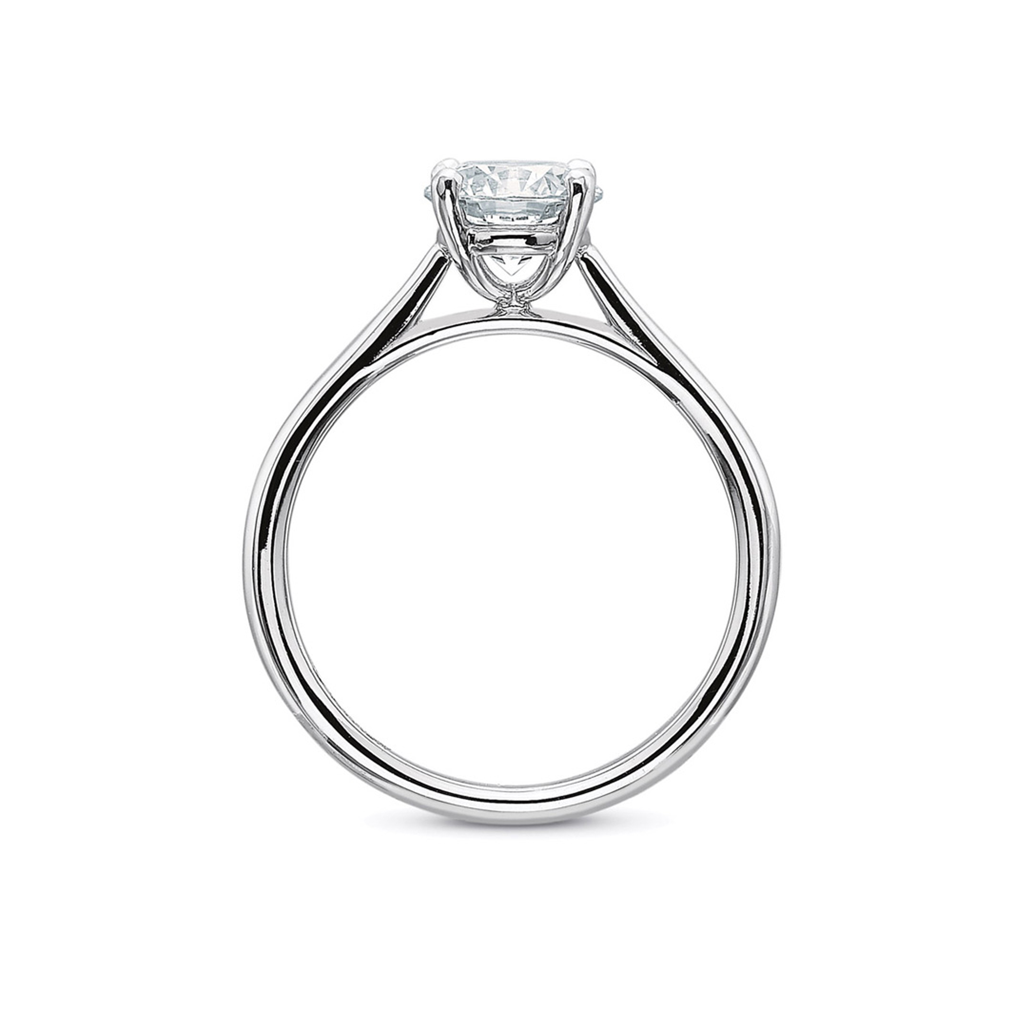 New Aire White Gold Solitaire Ring Setting with 1.50 ct Platinum Head