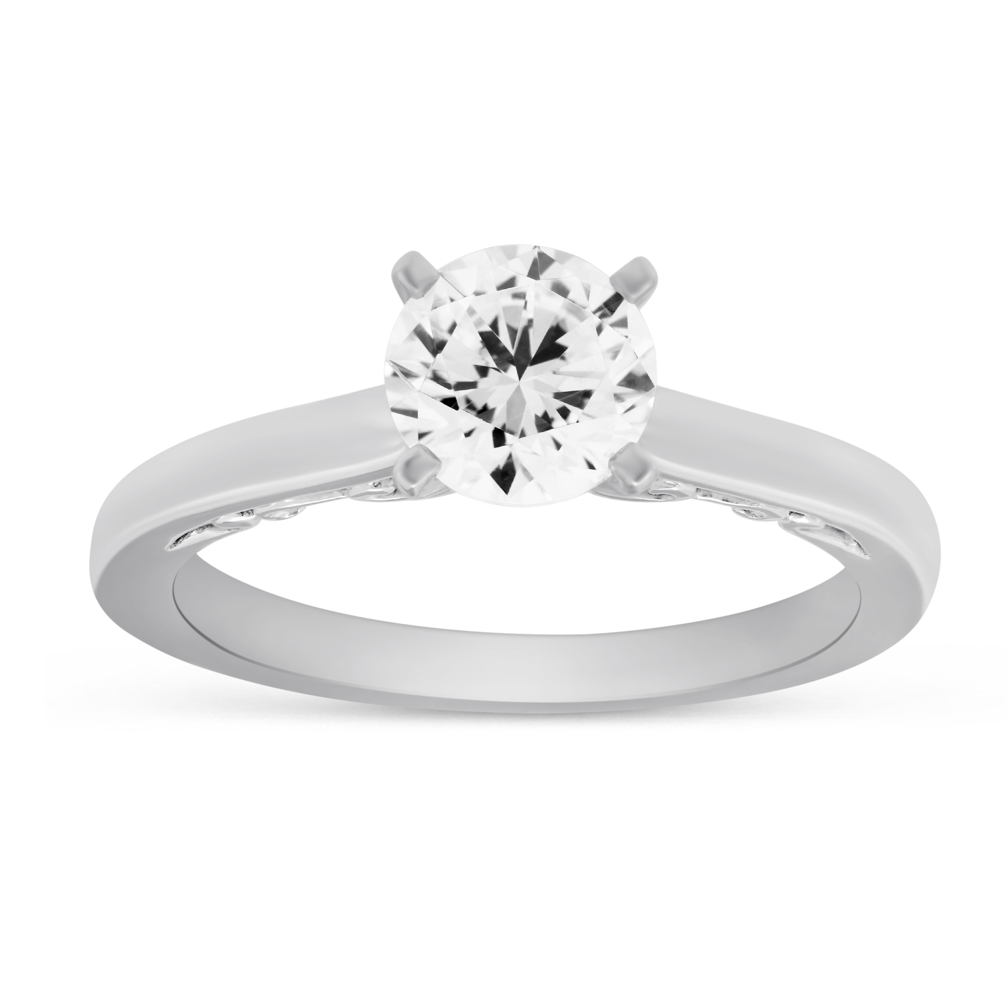 White Gold Solitaire Ring Setting With Filigree Gallary