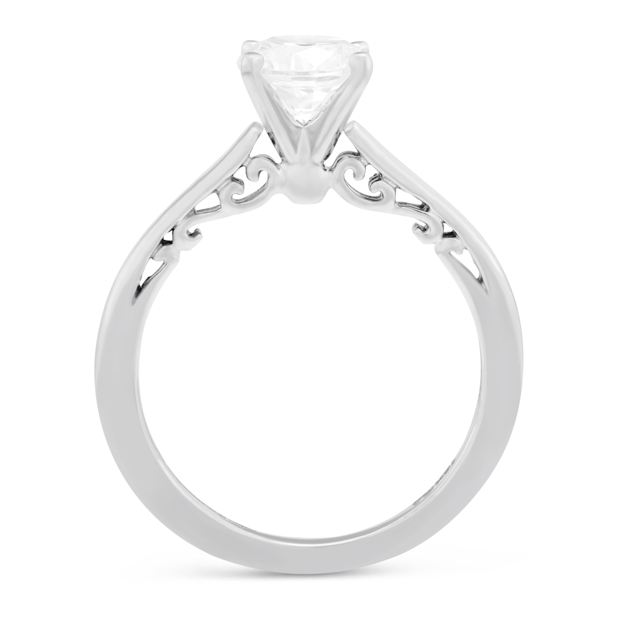 White Gold Solitaire Ring Setting With Filigree Gallary