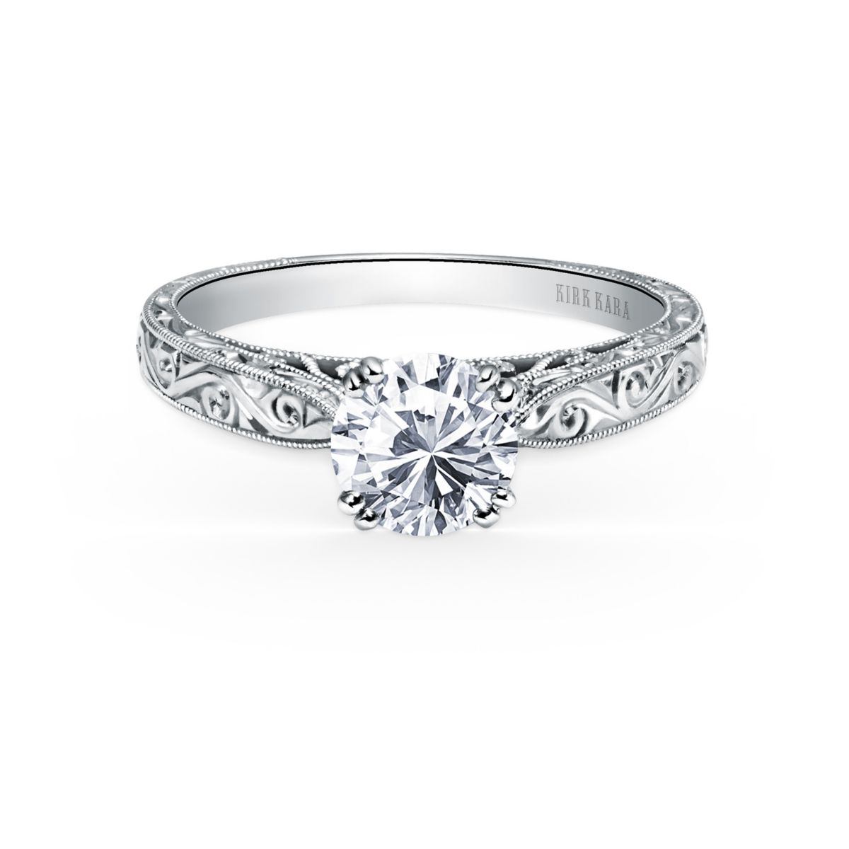 engraved engagement ring settings