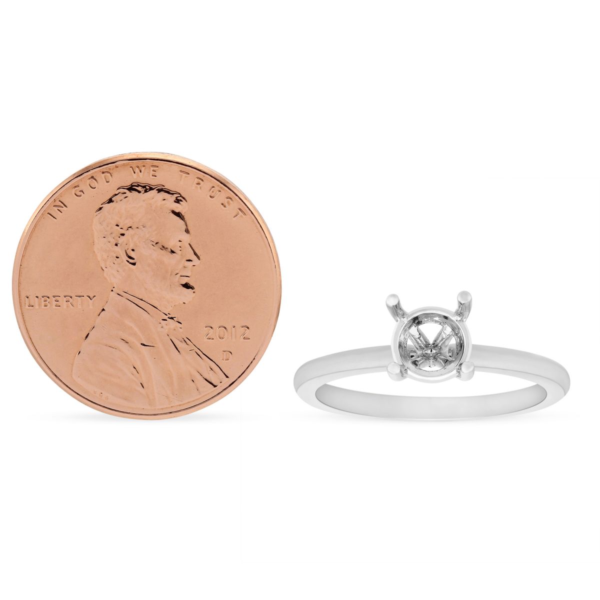18K White Gold Solitaire Ring Setting For 0.75ct Diamond