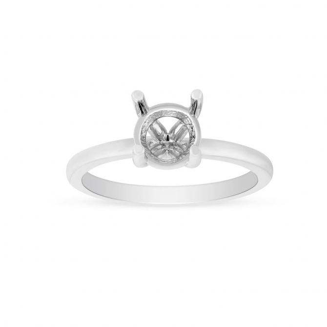 18K White Gold Solitaire Ring Setting For 1.00ct Diamond