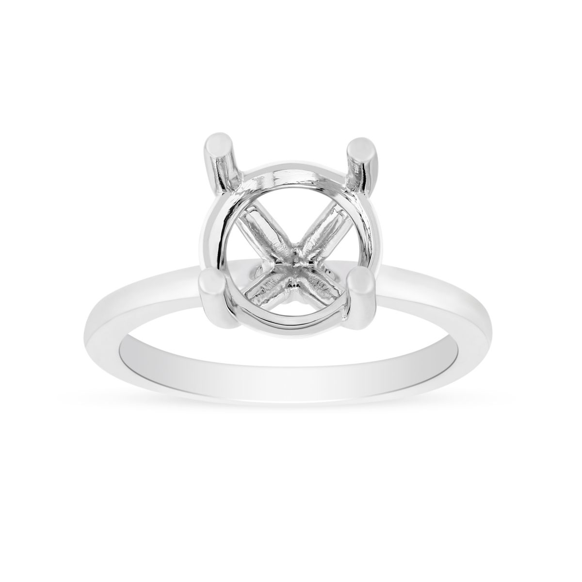 18K White Gold Solitaire Ring Setting For 2.00ct Diamond