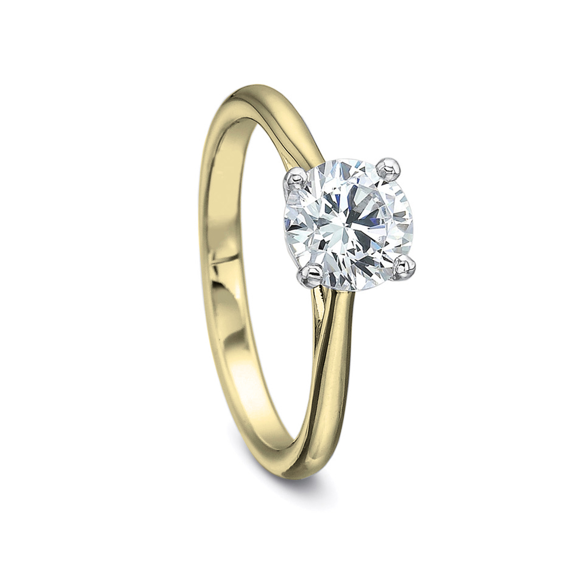 18K Yellow Gold Classic Solitaire Ring Setting