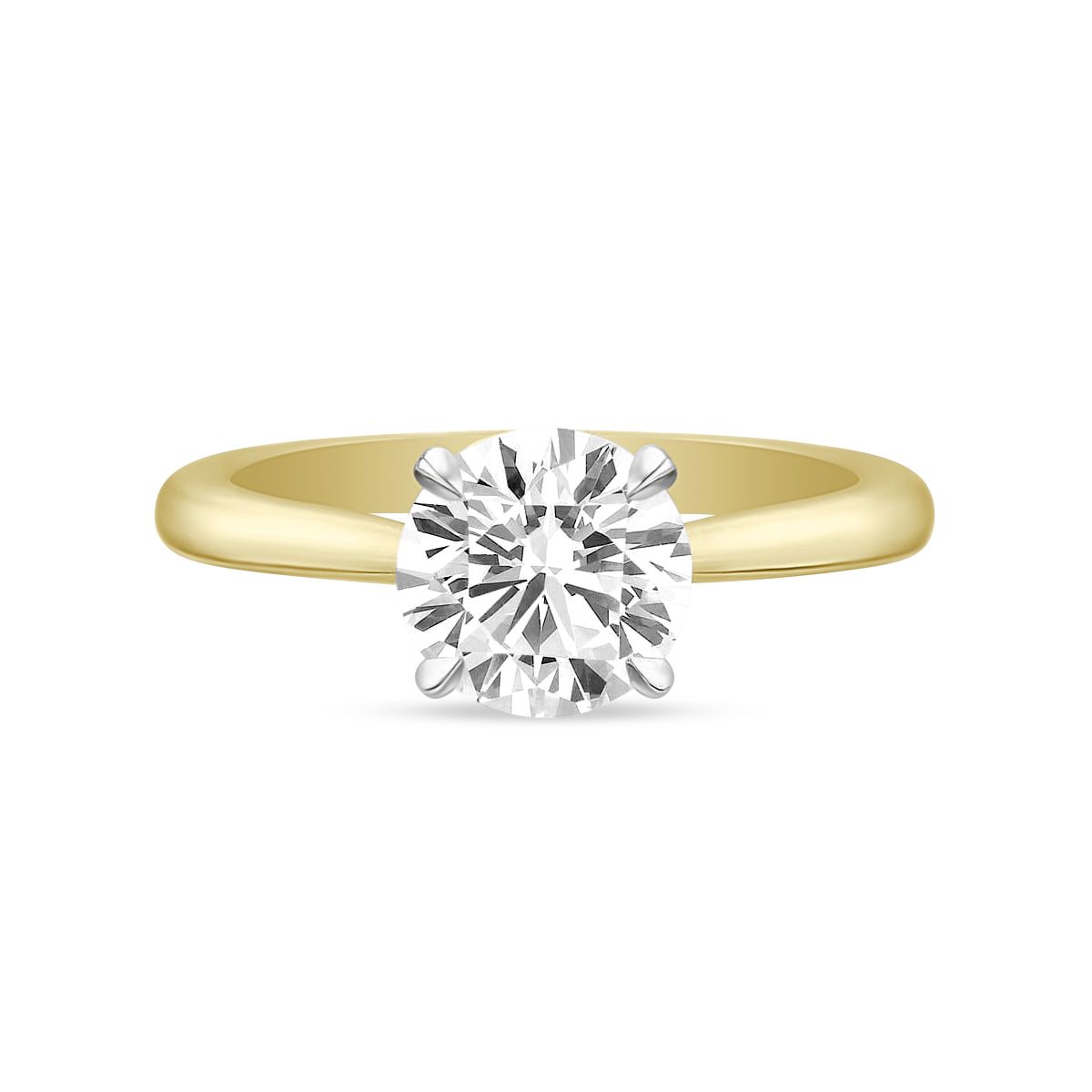 18K Yellow Gold New Aire Cathedral Solitaire Ring Setting