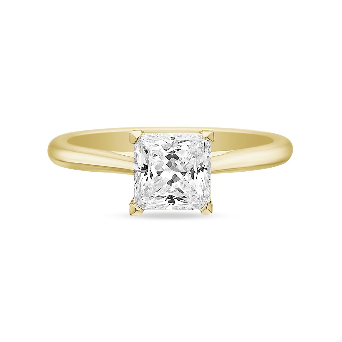 princess cut diamond yellow gold