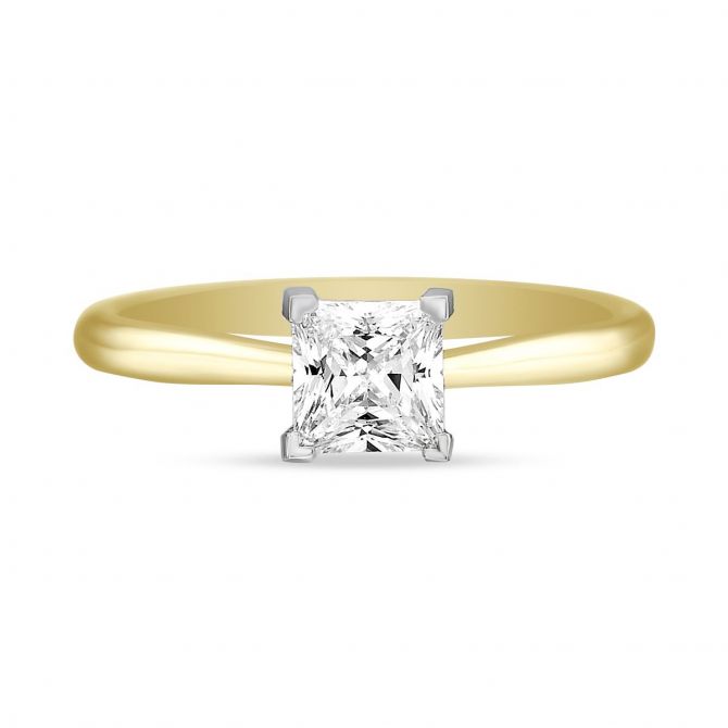 18K Yellow Gold New Aire Soliatire Ring Setting