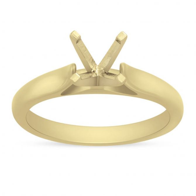14K Yellow Gold Cathedral Solitaire Ring Setting for 1.25ct Center Diamond