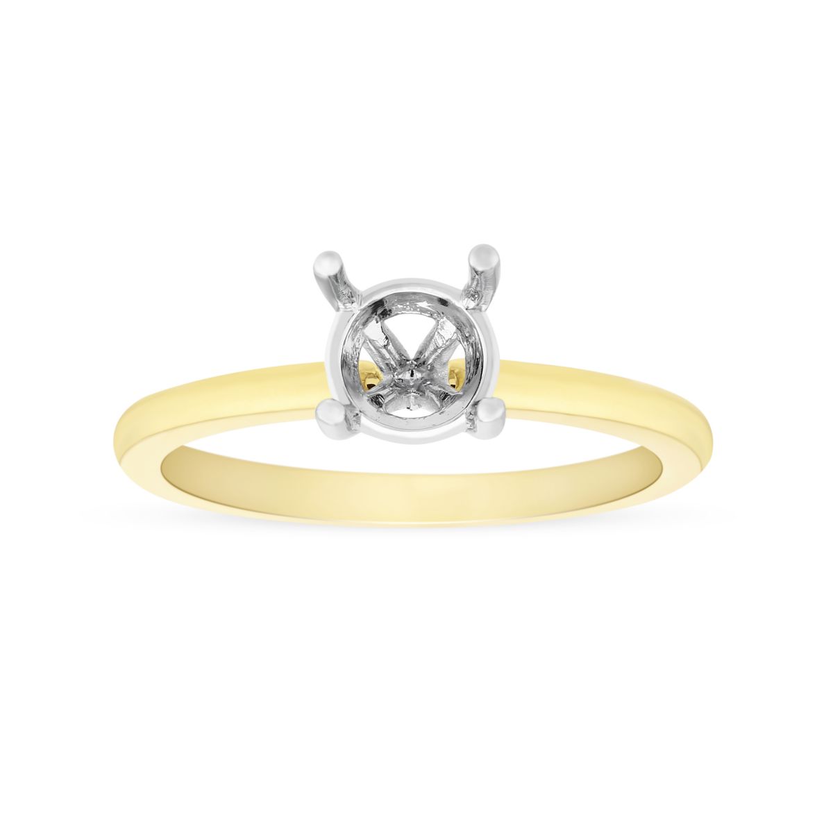 18K Yellow Gold Solitaire Ring Setting For 0.75ct Diamond