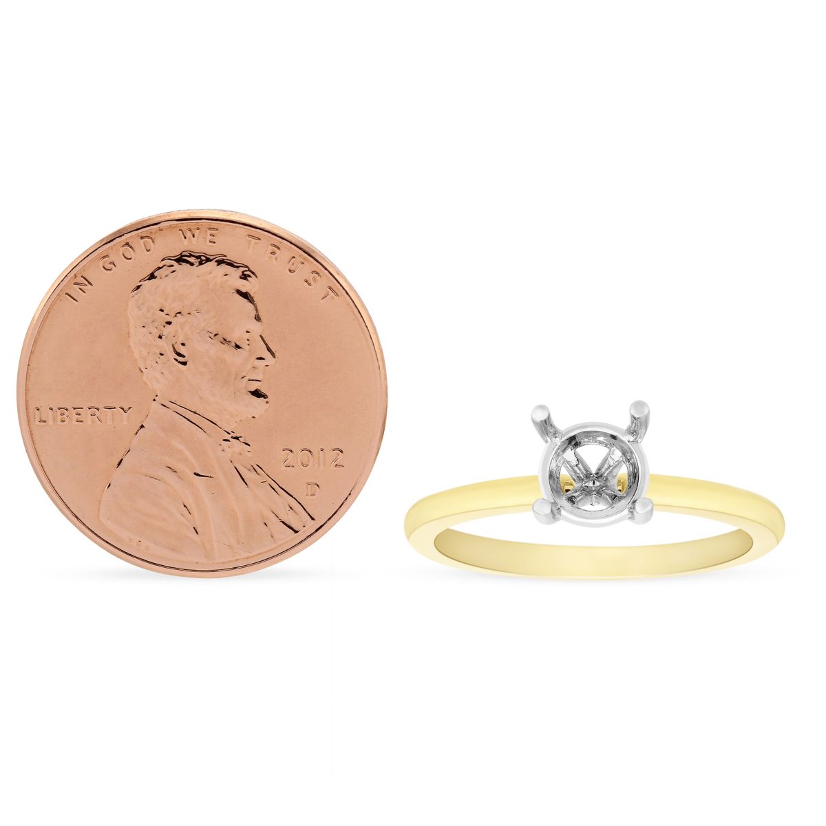 18K Yellow Gold Solitaire Ring Setting For 0.75ct Diamond