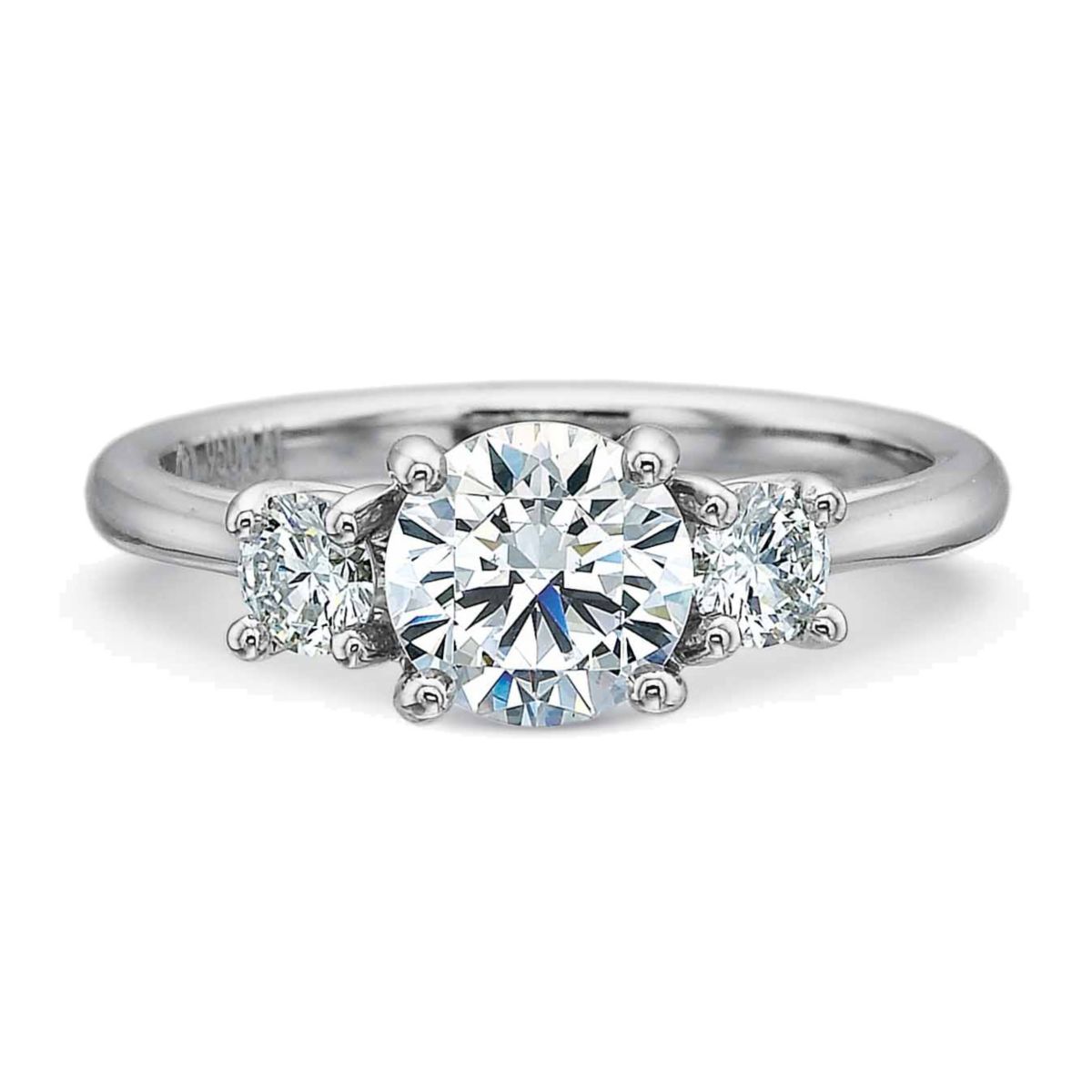 Platinum Three Stone Diamond Ring Setting, 0.30cttw
