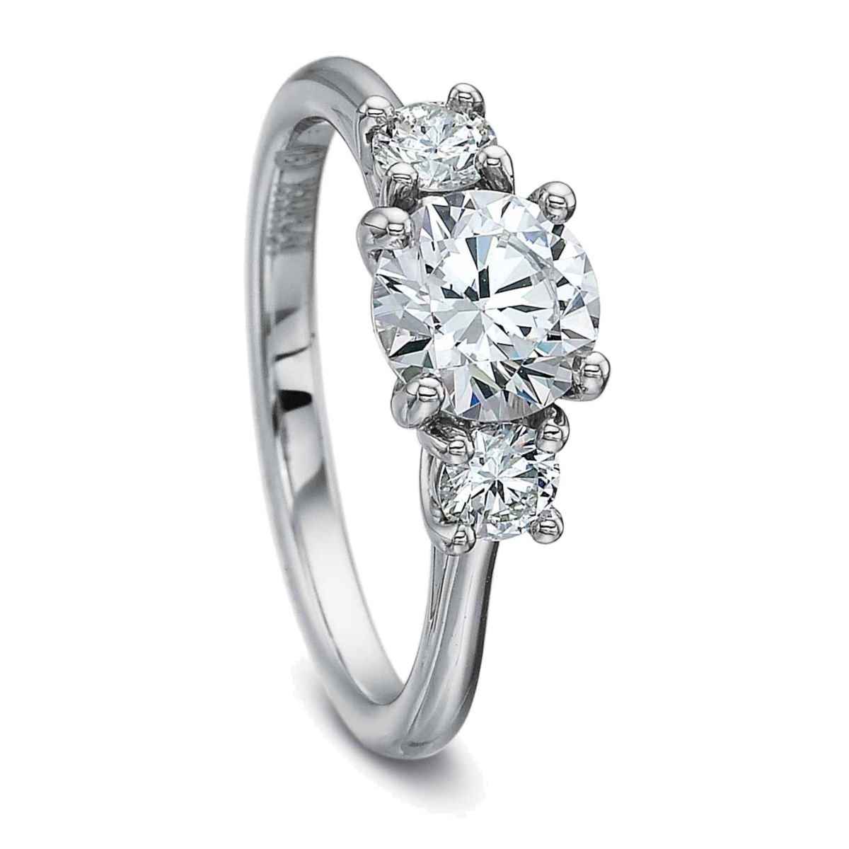 Platinum Three Stone Diamond Ring Setting, 0.30cttw