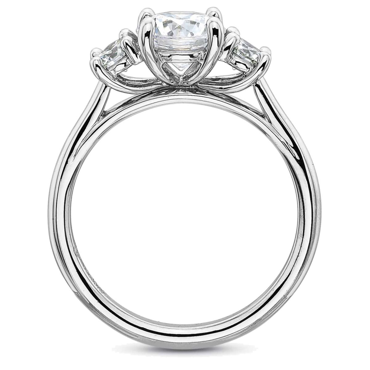 Platinum Three Stone Diamond Ring Setting, 0.30cttw