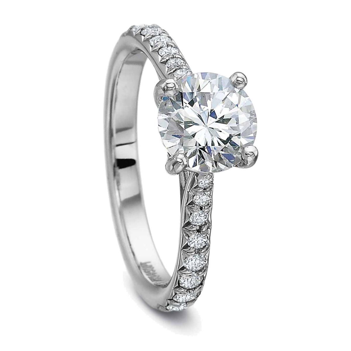 Platinum Prong Set Ring Setting, 0.40cttw