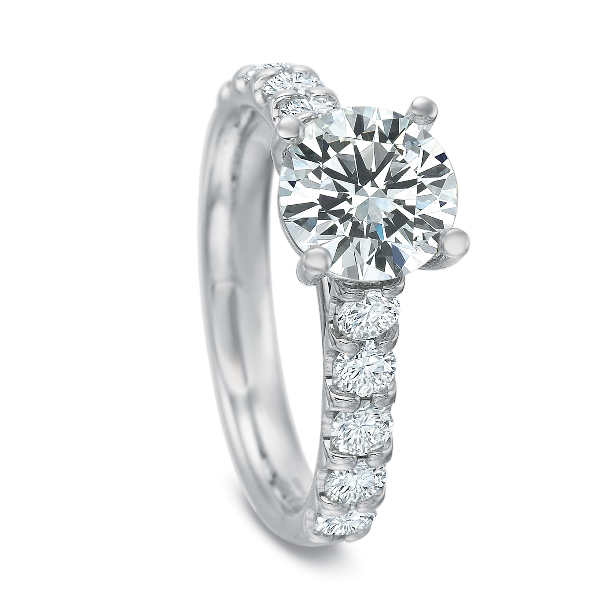 18K White Gold Comfort Fit Diamond Ring Setting