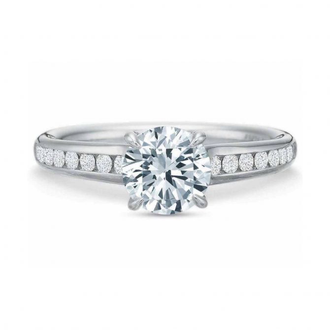 18K White Gold Diamond Channel Set Ring Setting