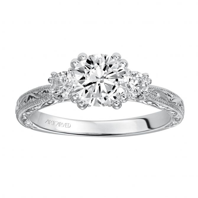 ArtCarved 14K White Gold Diamond Annabelle Ring Setting