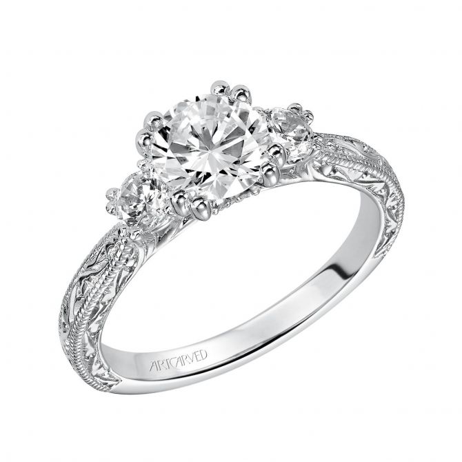 ArtCarved 14K White Gold Diamond Annabelle Ring Setting 31 V433ERW E Borsheims