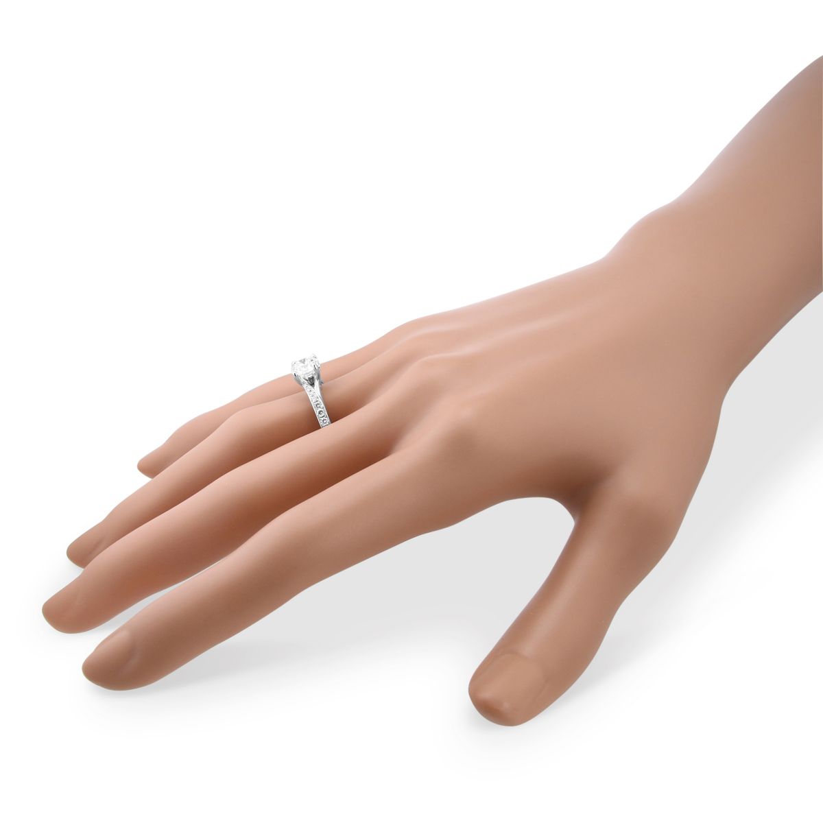 14K White Gold Diamond Ring with Diamond Bypass Shank, 0.50 ct